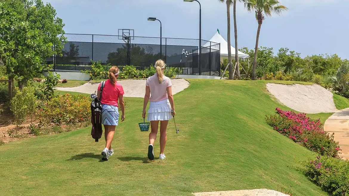 Guests at Cerulean Villa can enjoy a private practice green and bunker, perfect for sharpening their short game in a tropical paradise. This luxury estate offers an array of premium amenities, from professional-grade sports facilities to lush, landscaped gardens overlooking the Caribbean.