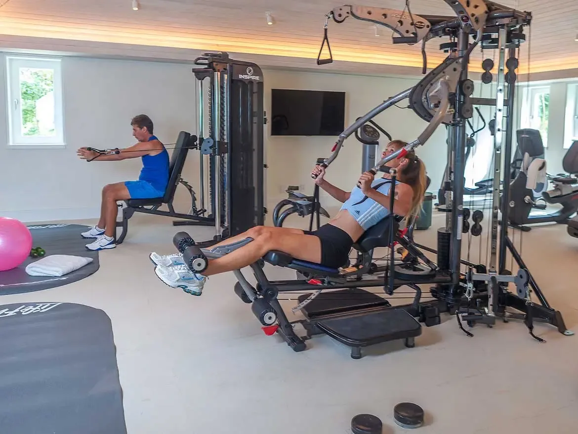 Stay active during your luxury getaway in the state-of-the-art private fitness center at Cerulean Villa. This fully-equipped gym features professional-grade Inspire strength training equipment and cardio machines for a complete wellness experience.