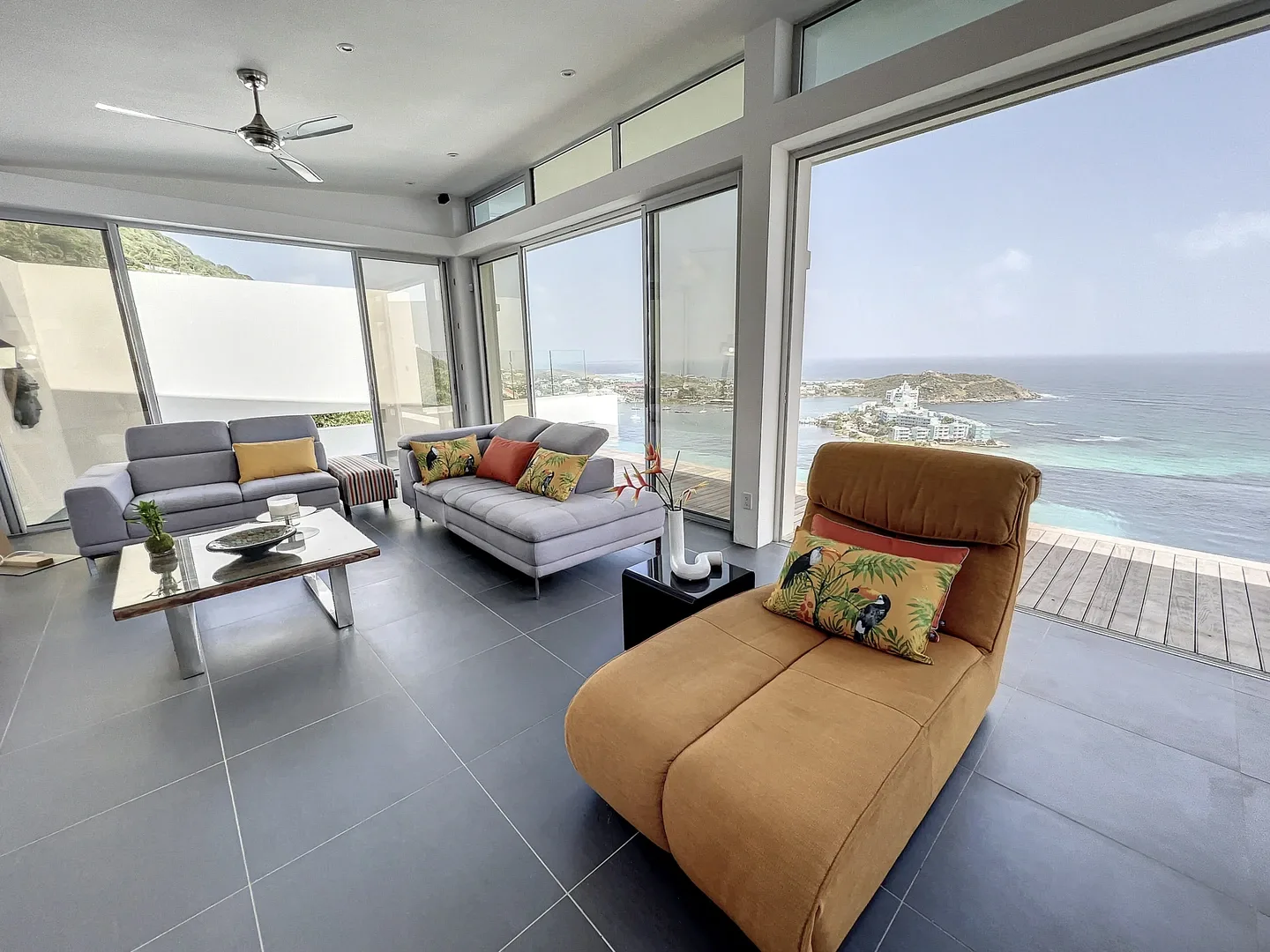 Main living room with ocean view