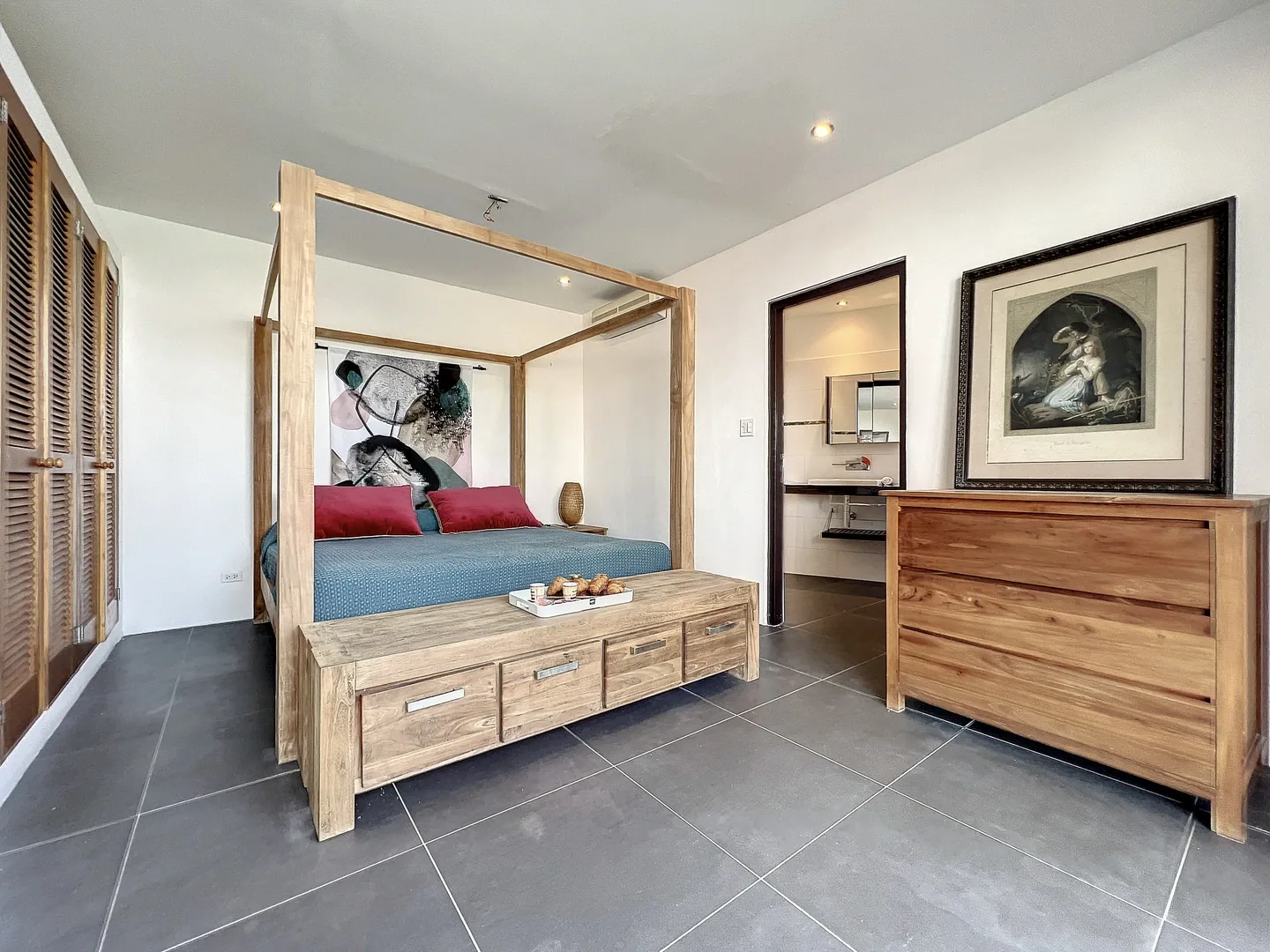 Suite bedroom with study area