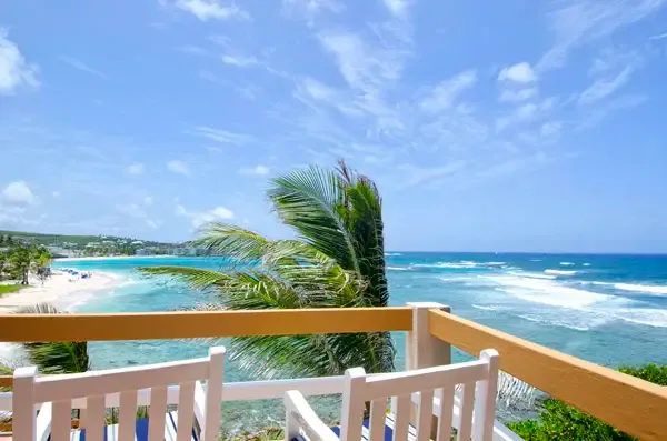 Two chairs, one view — your private balcony captures the essence of Dawn Beach.