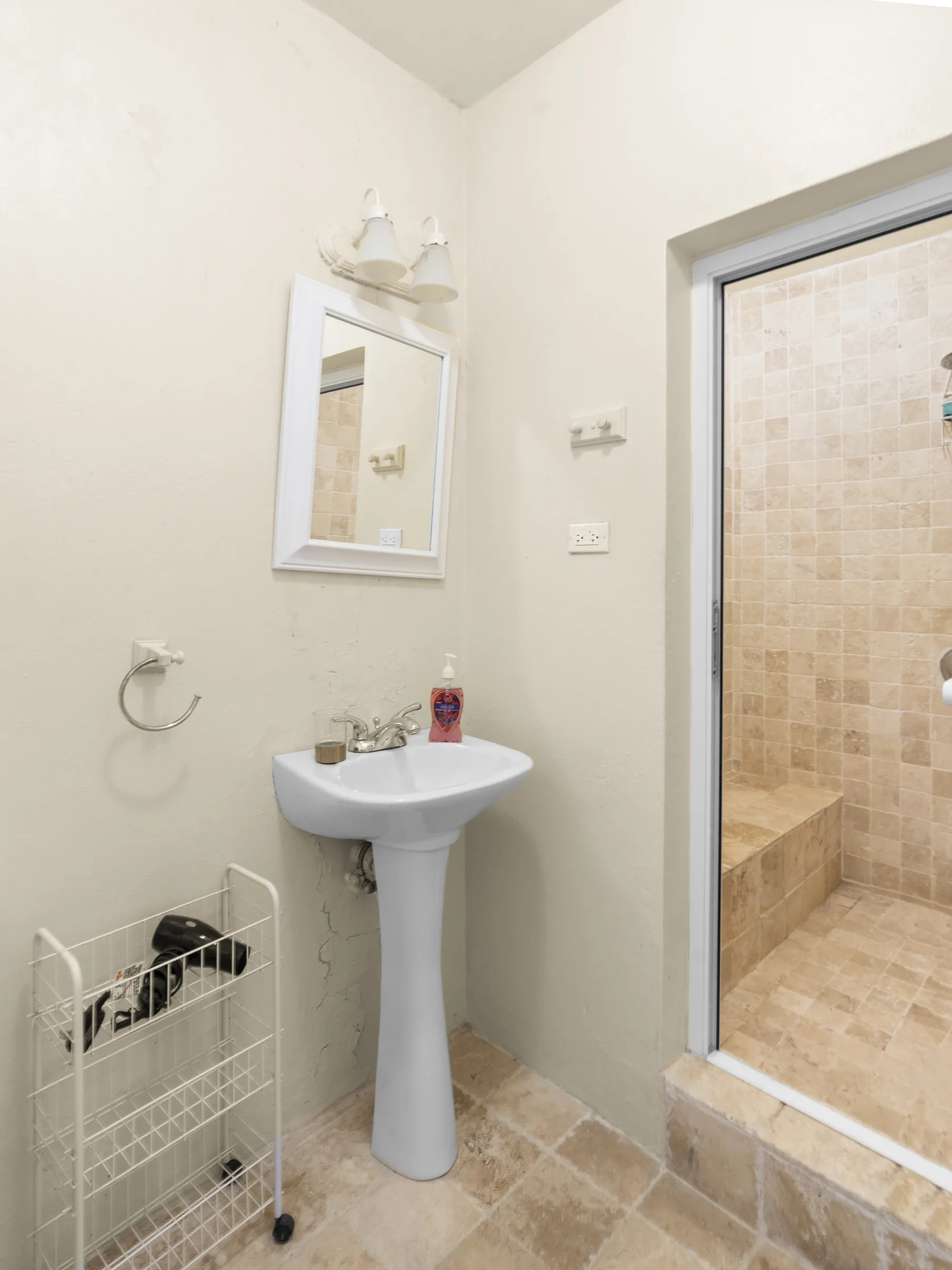 Apartment bathroom with shower
