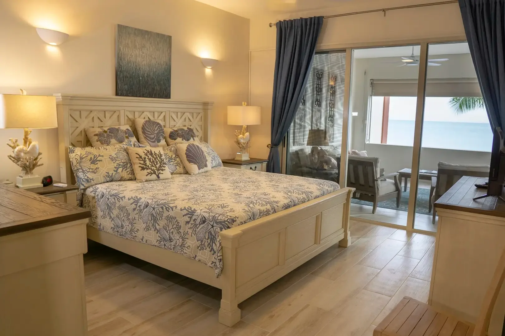 Wake up to the Caribbean — your bedroom opens directly to the ocean-view terrace.