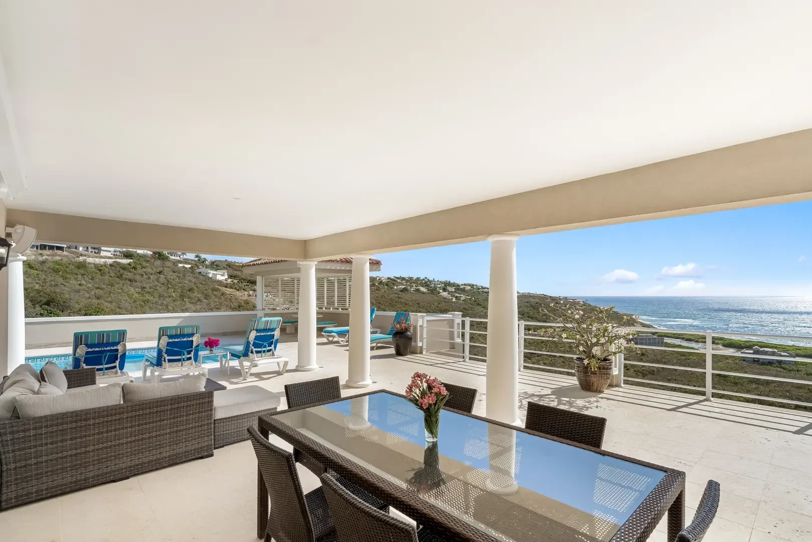 Outdoor dining with pool views — your terrace is made for memorable gatherings.