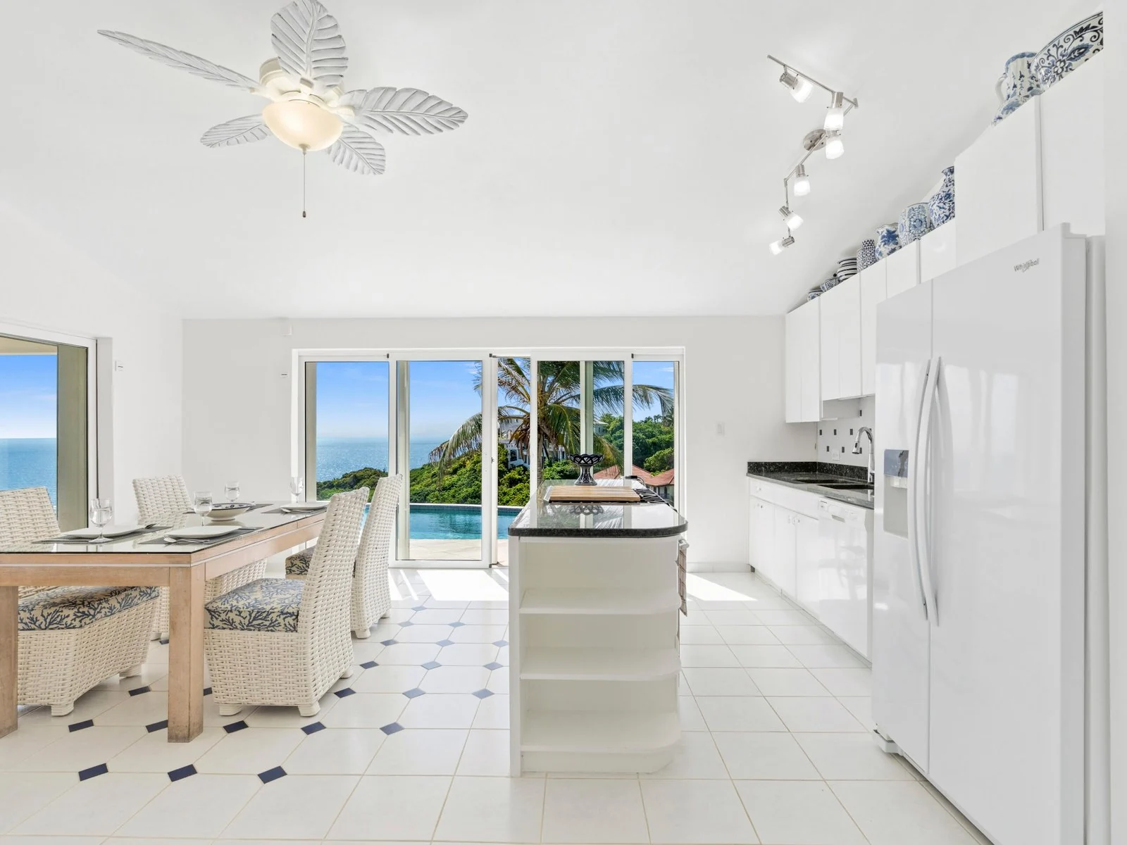 Open kitchen and dining area