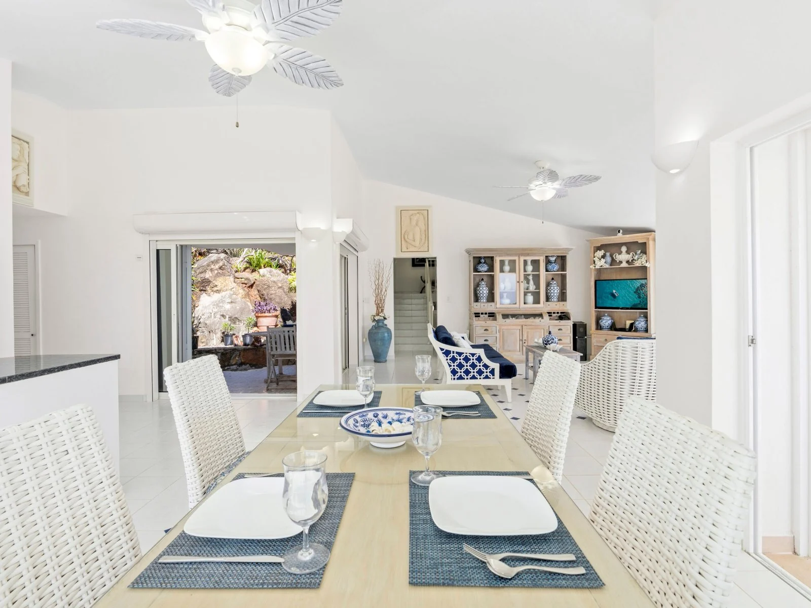 Open kitchen and dining area