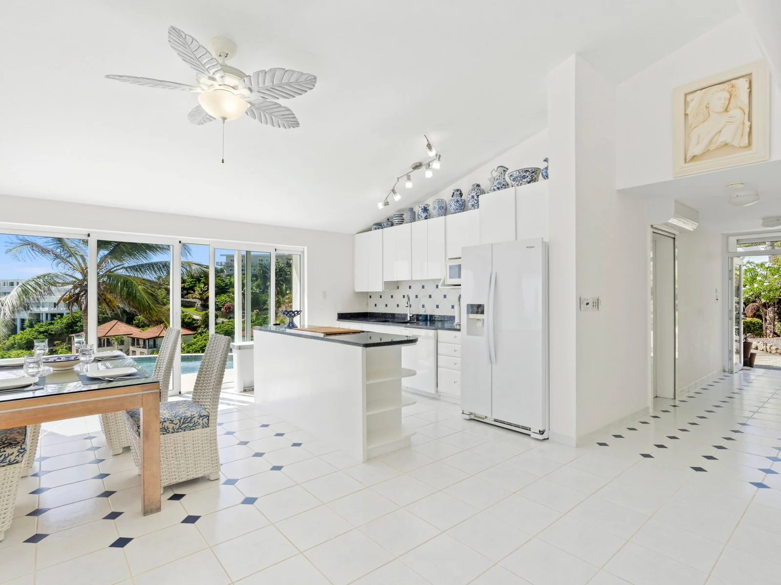 Open kitchen and dining area