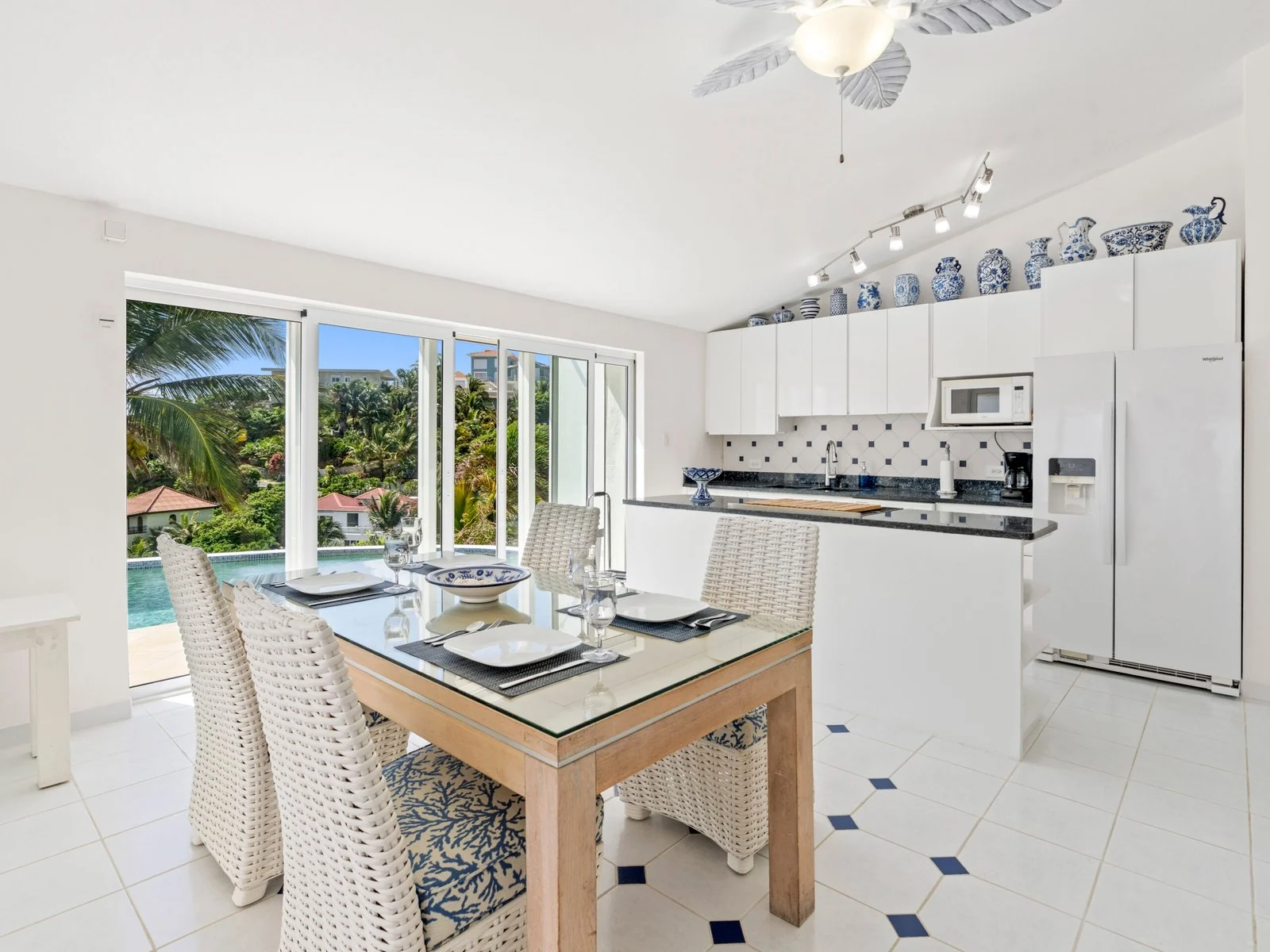 Open kitchen and dining area