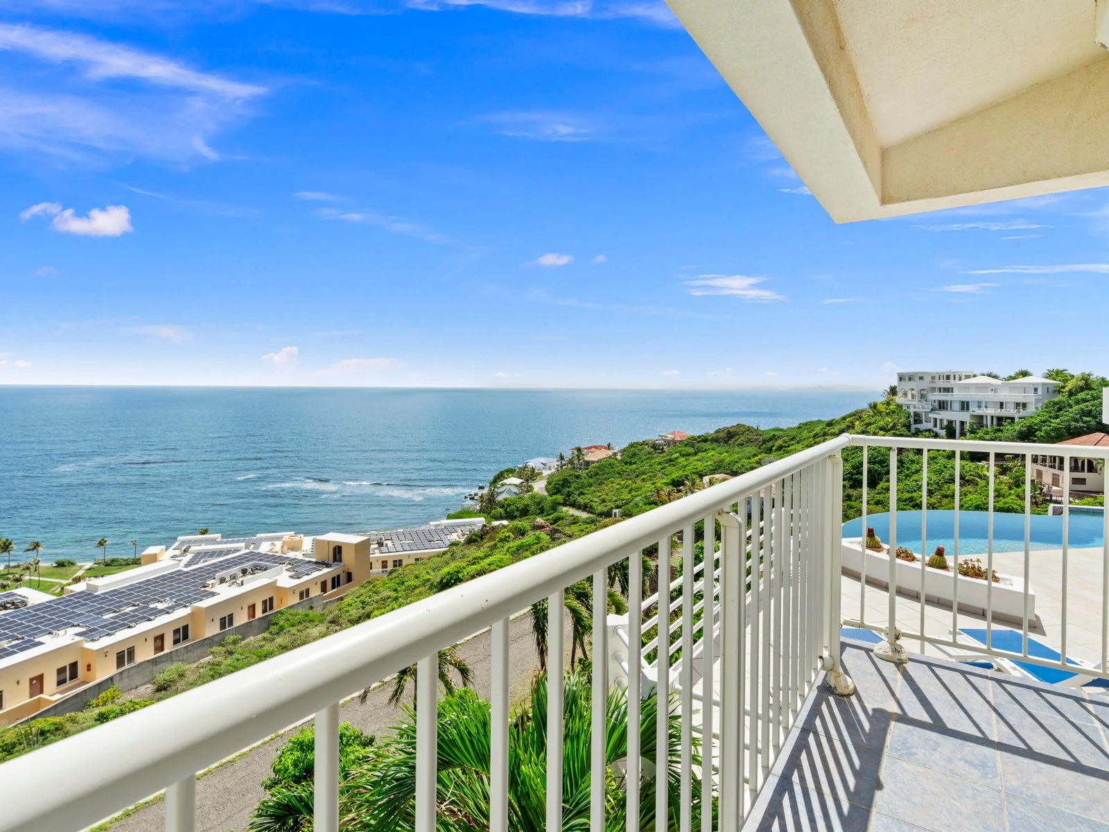 Balcony overlooking Dawn Beach and the ocean