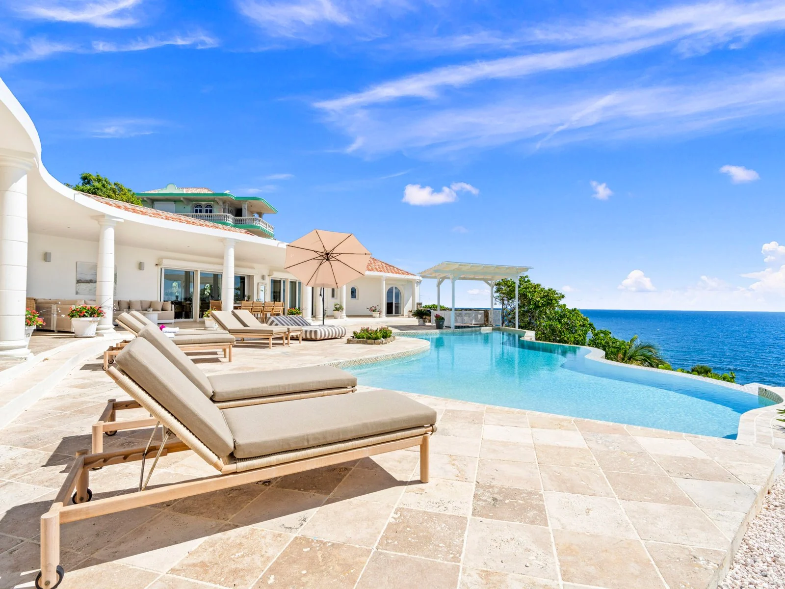Infinity pool with panoramic ocean views