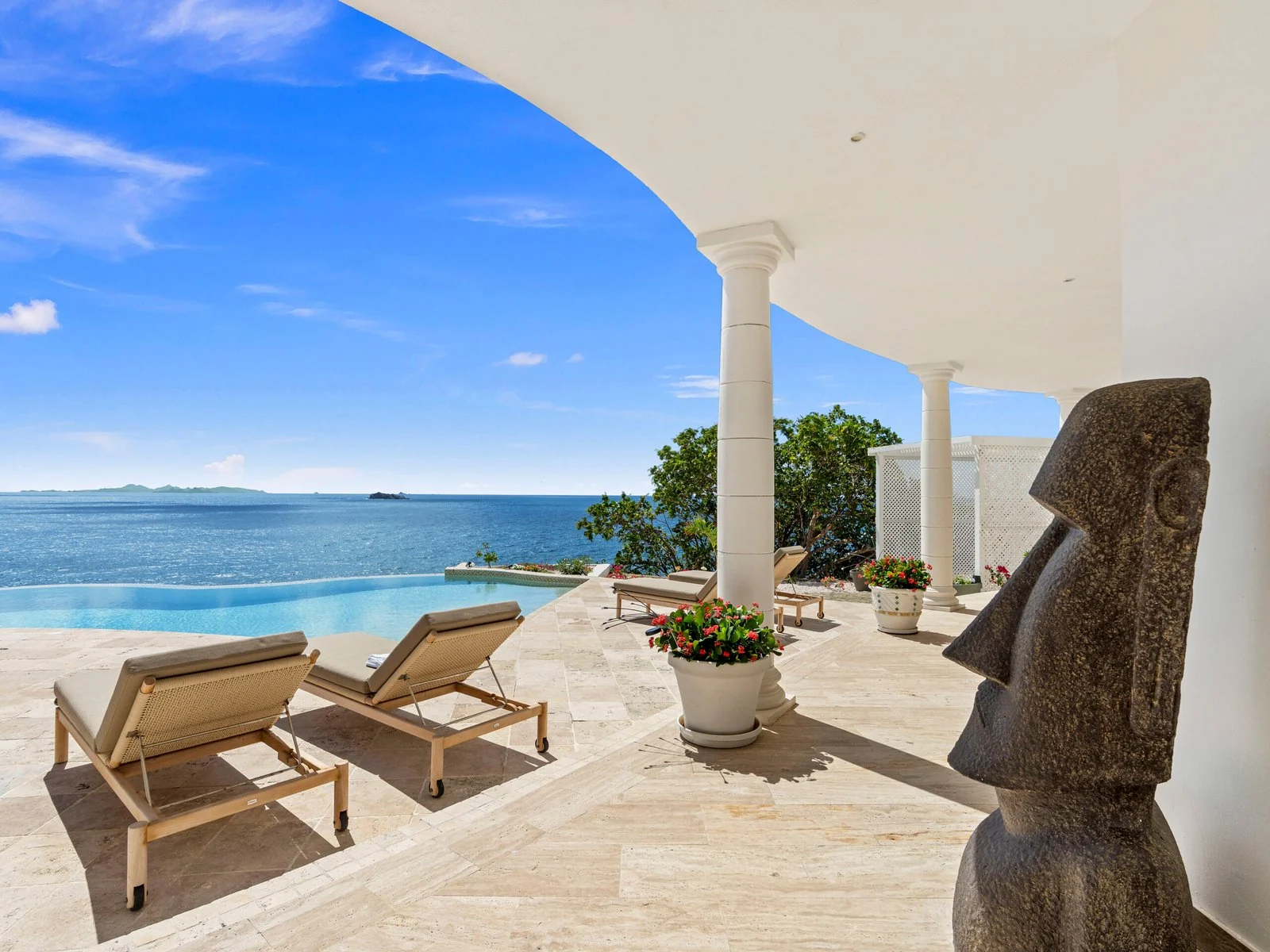 Infinity pool with panoramic ocean views