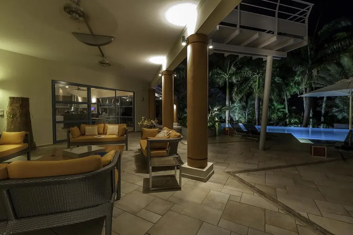 Open-concept living area flows seamlessly to the outdoors.