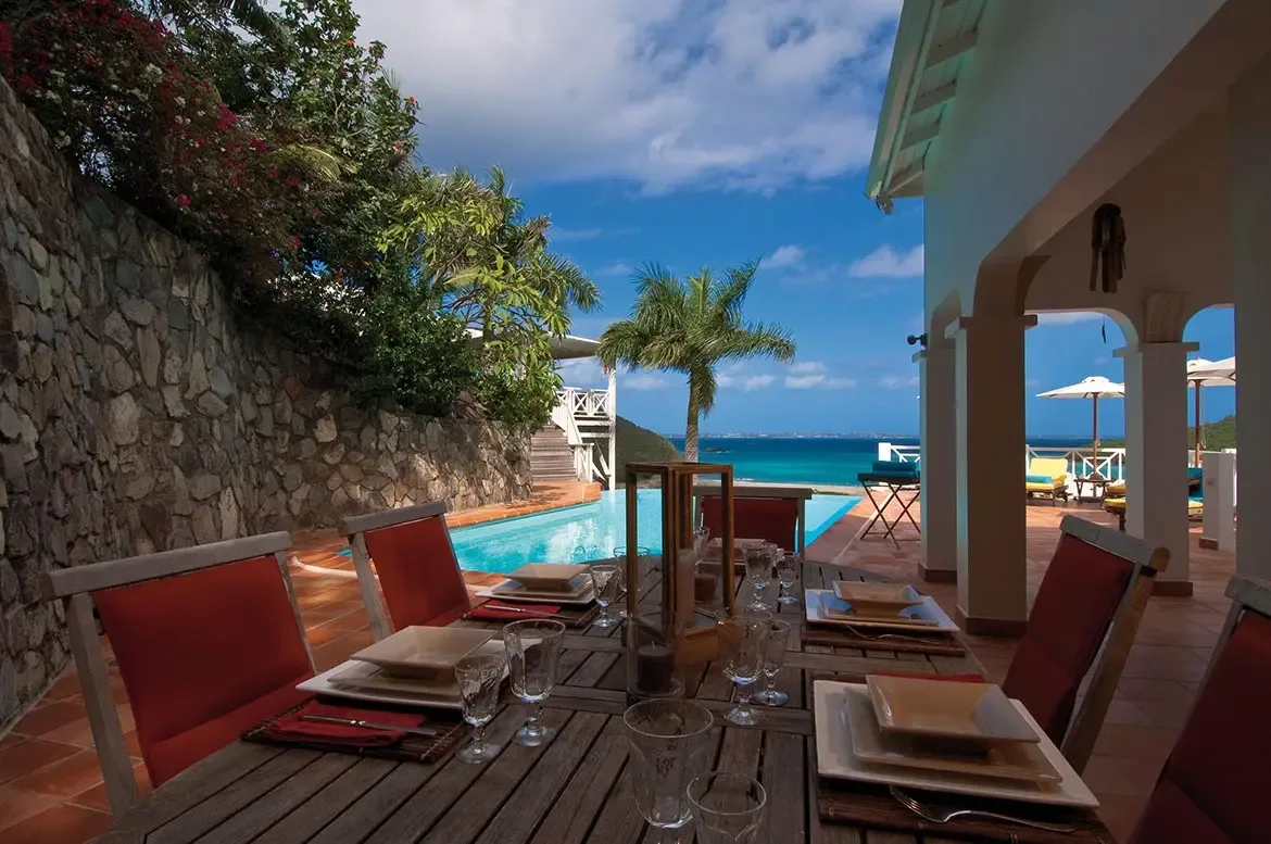 Infinity-edge pool overlooking the Caribbean Sea.