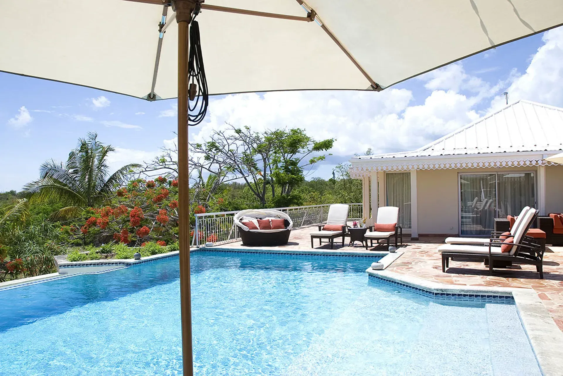Outdoor living spaces designed for Caribbean relaxation.