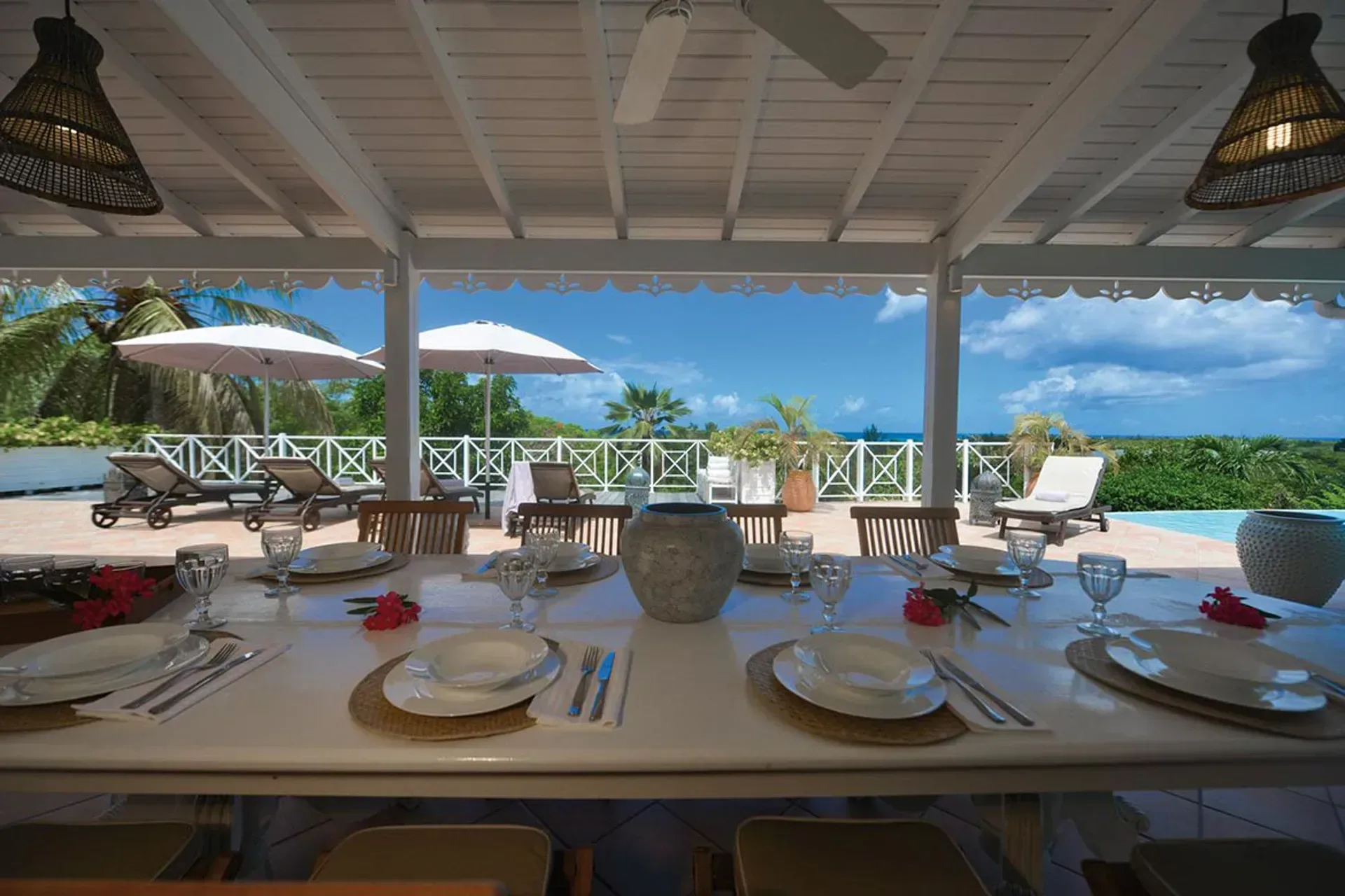 Comfortable bedroom accommodations with island charm.