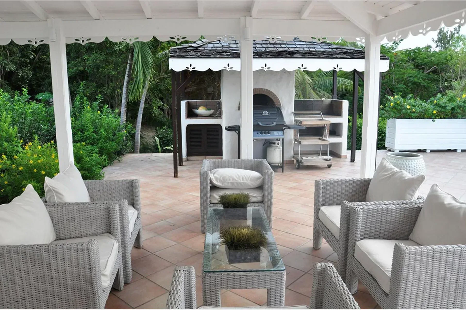 Bright tropical living spaces with elegant Caribbean decor.