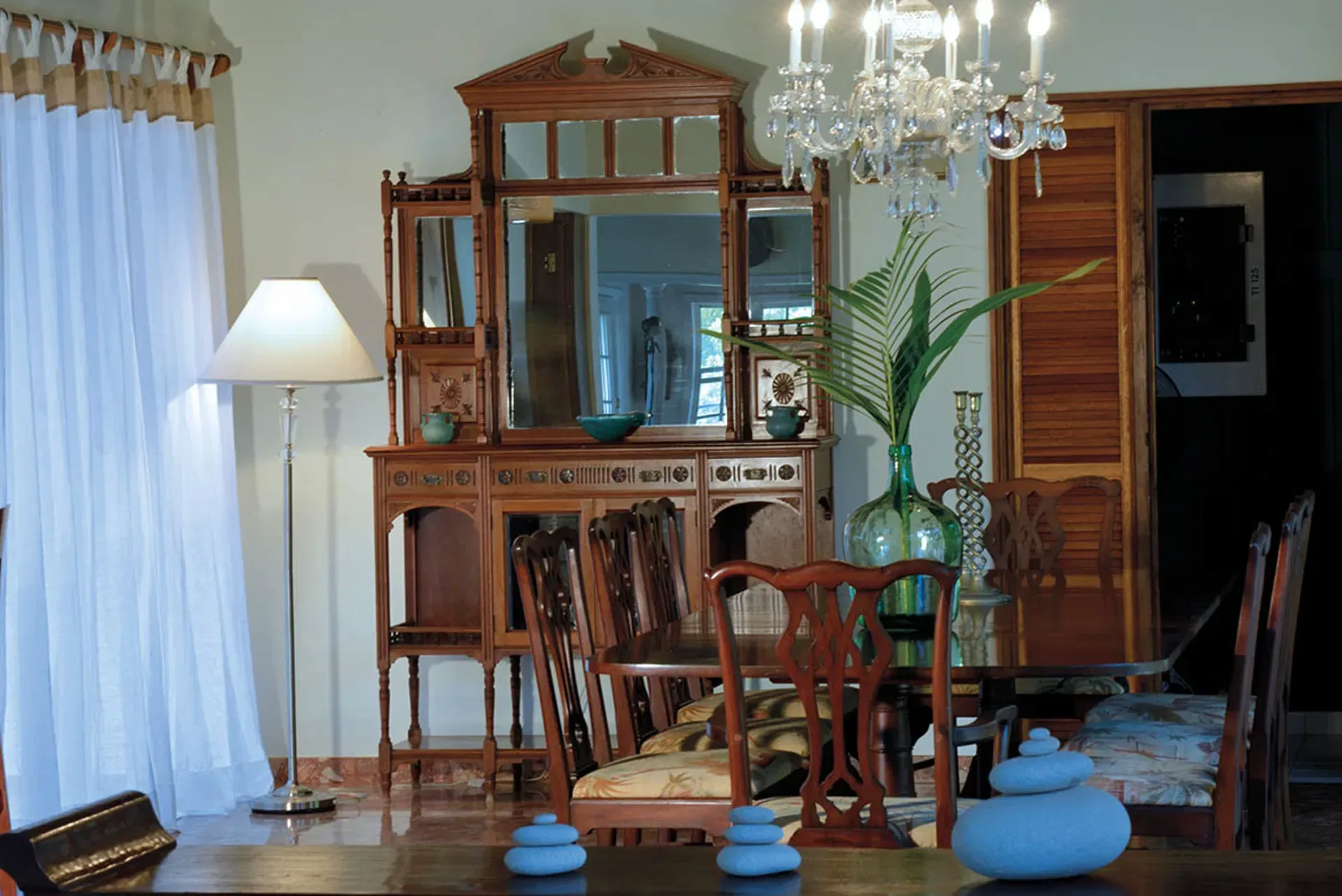 Indoor dining with elegant settings.