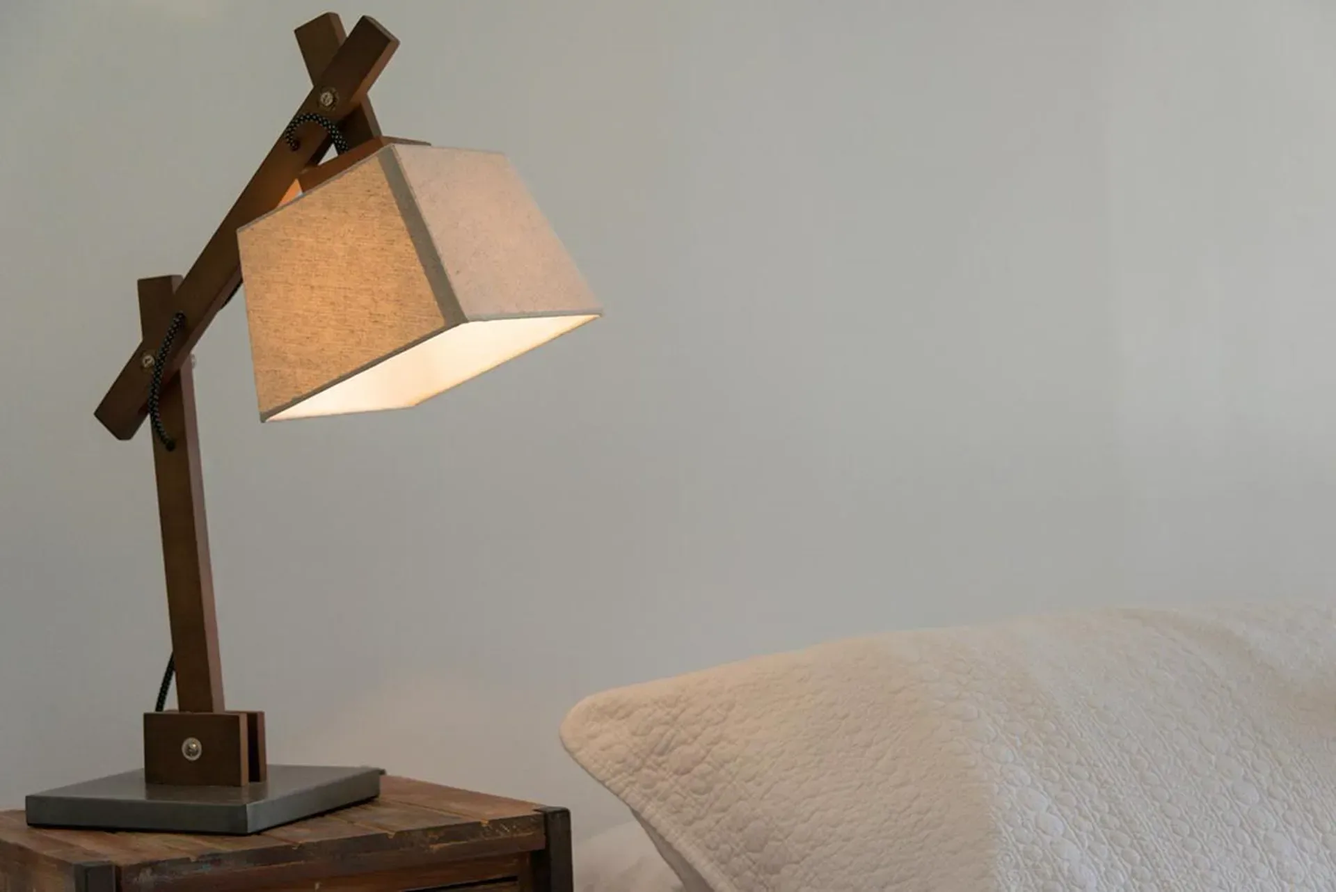 Warm stylish bedside lighting creates perfect Caribbean evenings.