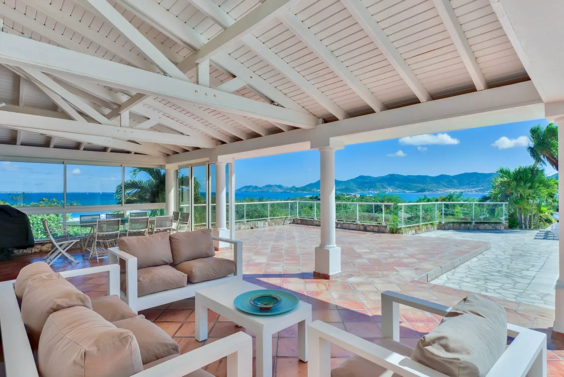 Bright tropical living spaces with elegant decor.