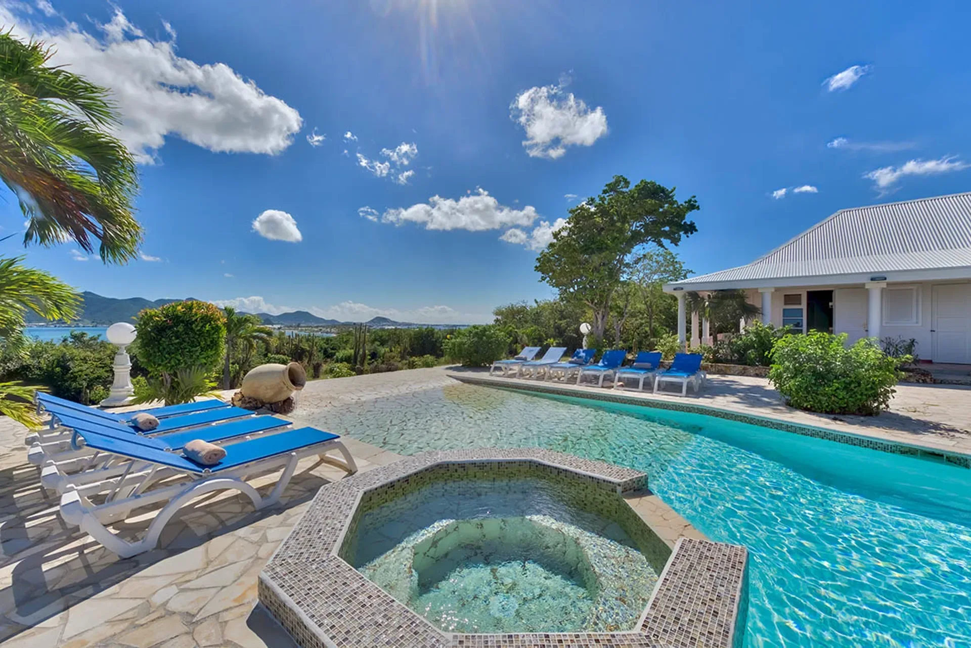 Multiple pool areas for relaxation and enjoyment.